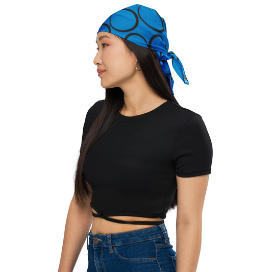 Royal Blue and Black Infinity All-over print bandana