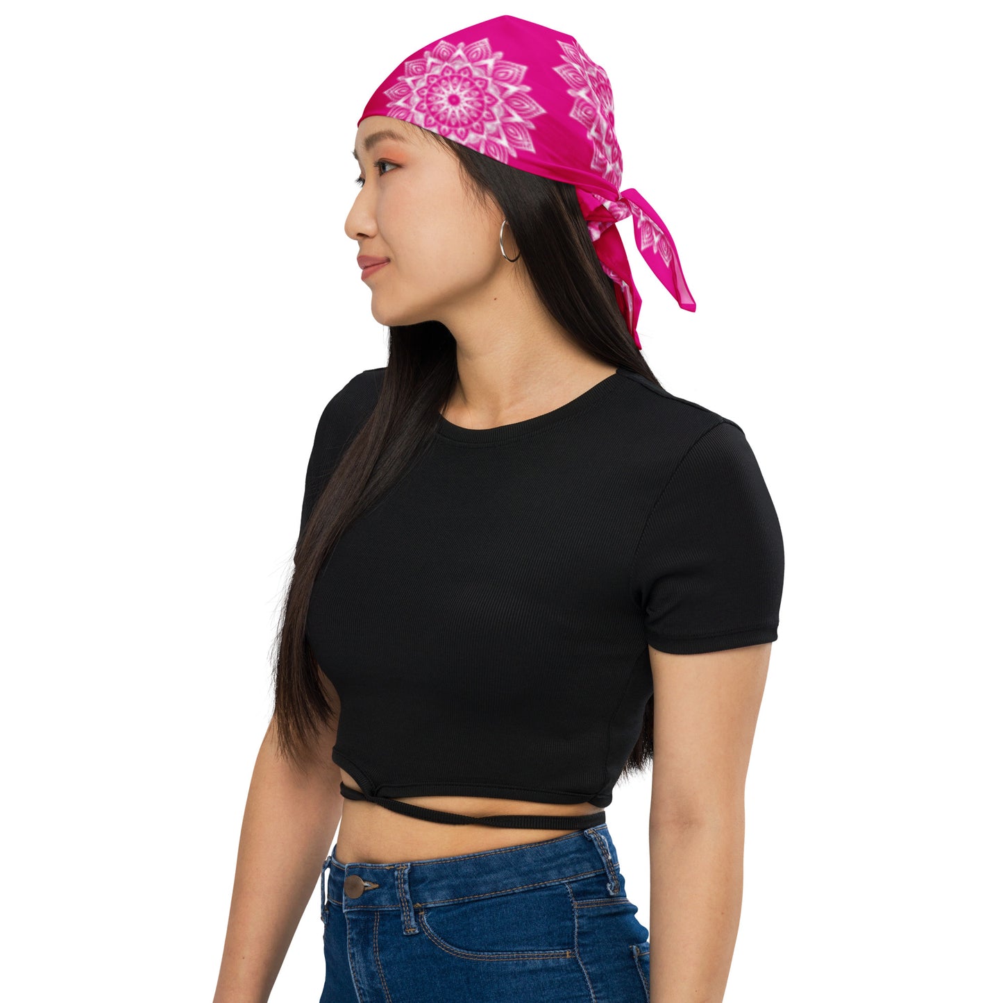 Rainbow Mandala Logo Pink All-over print bandana