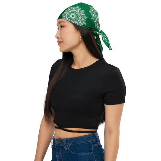 Rainbow Mandala Logo Green All-over print bandana