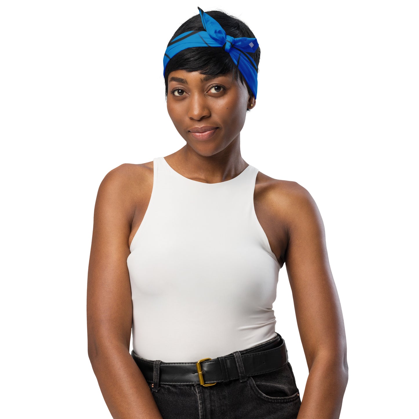 Royal Blue and Black Infinity All-over print bandana