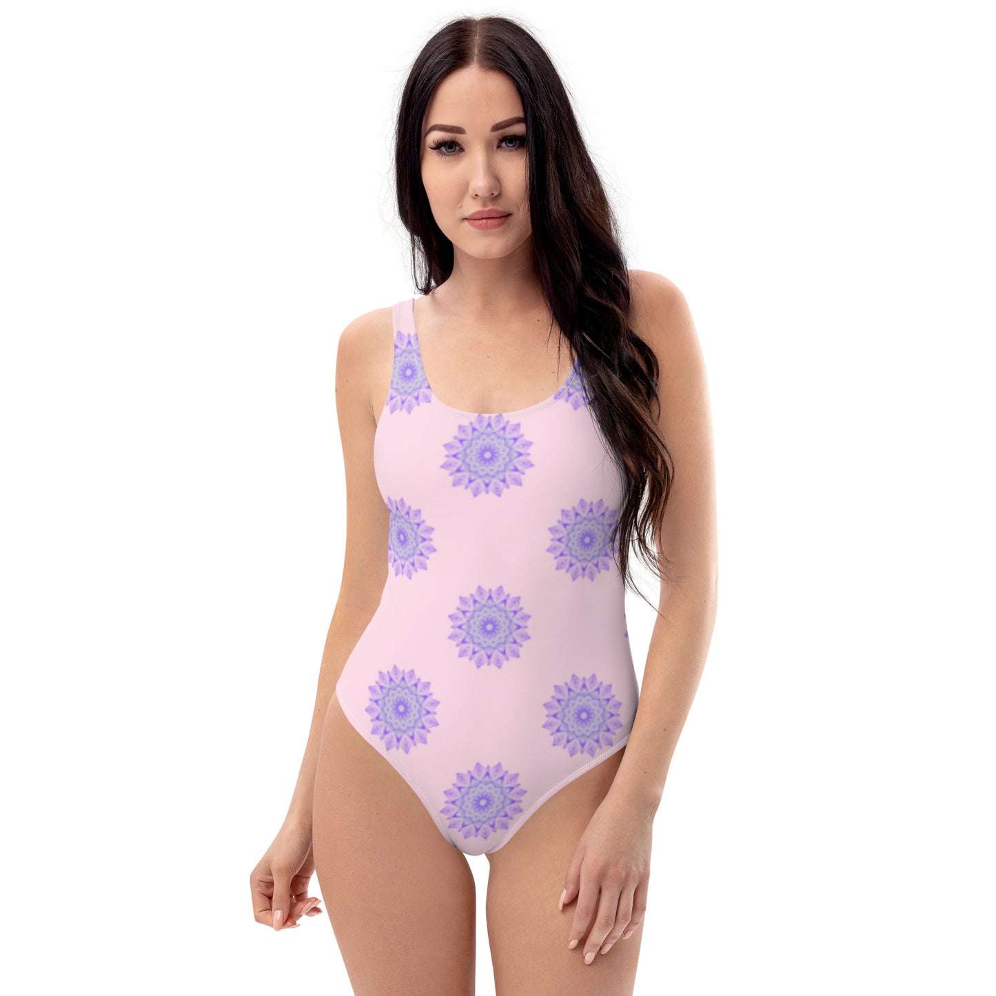 Mandala Logo Pastel Lilac Pink One-Piece Swimsuit