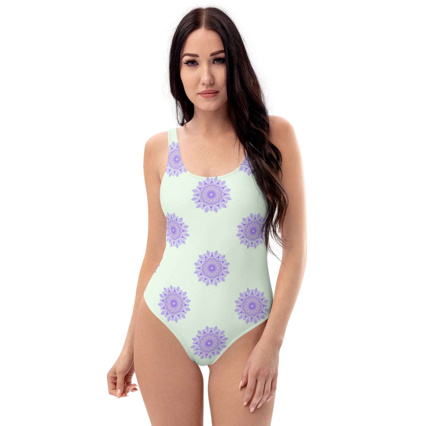 Mandala Logo Pastel Lilac Mint One-Piece Swimsuit