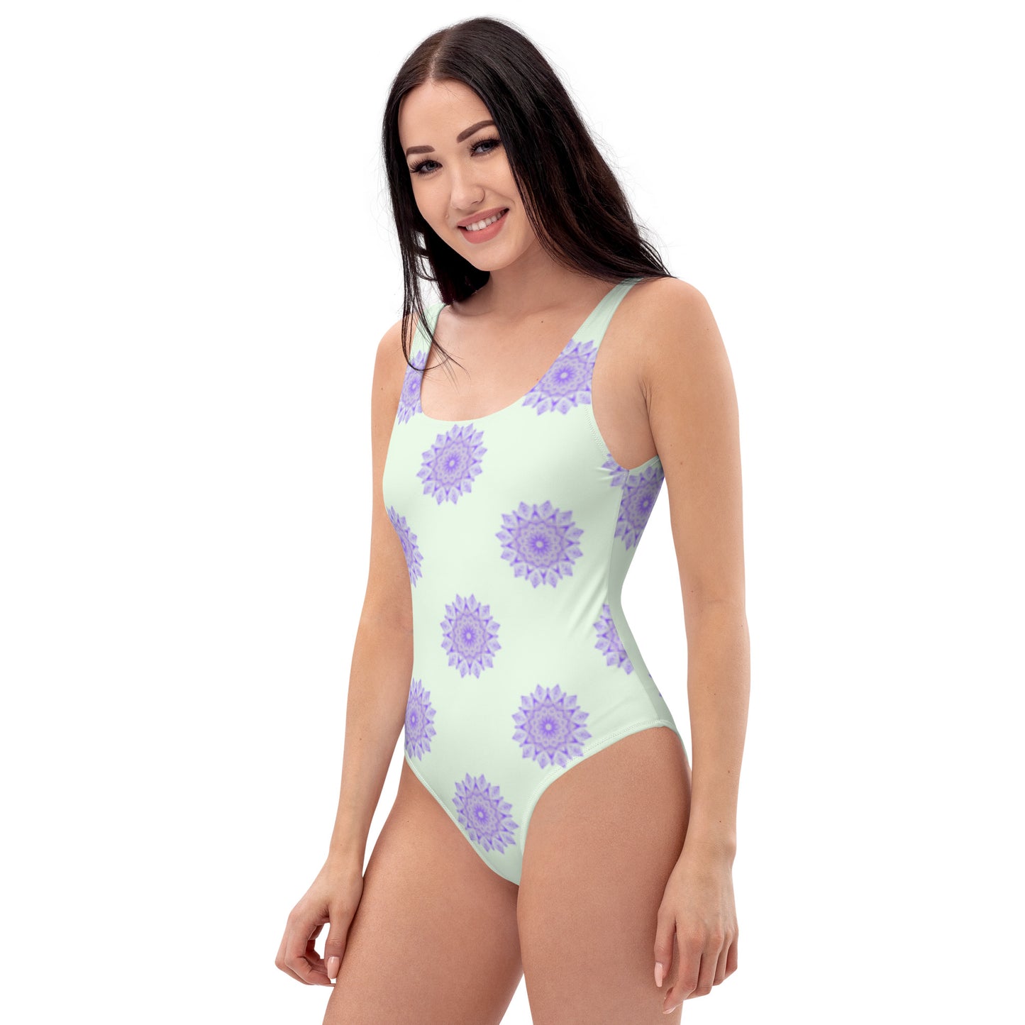 Mandala Logo Pastel Lilac Mint One-Piece Swimsuit