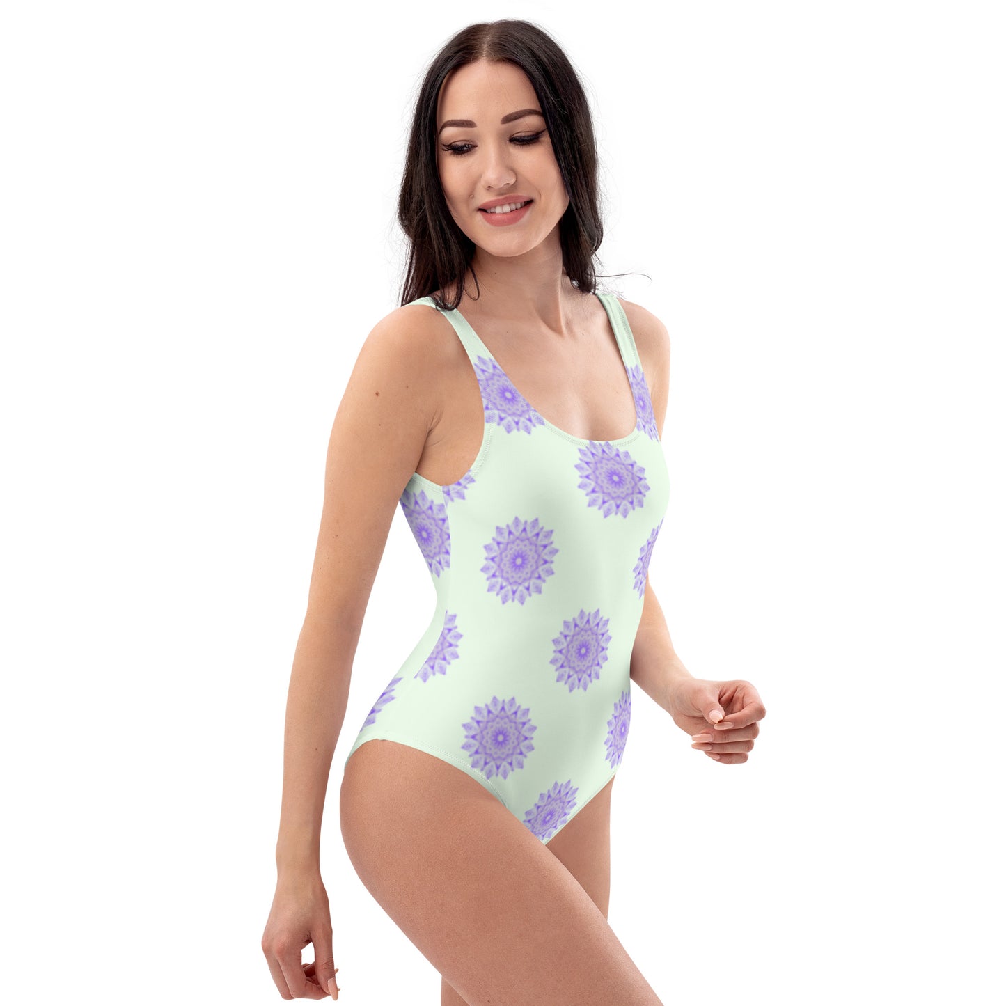 Mandala Logo Pastel Lilac Mint One-Piece Swimsuit