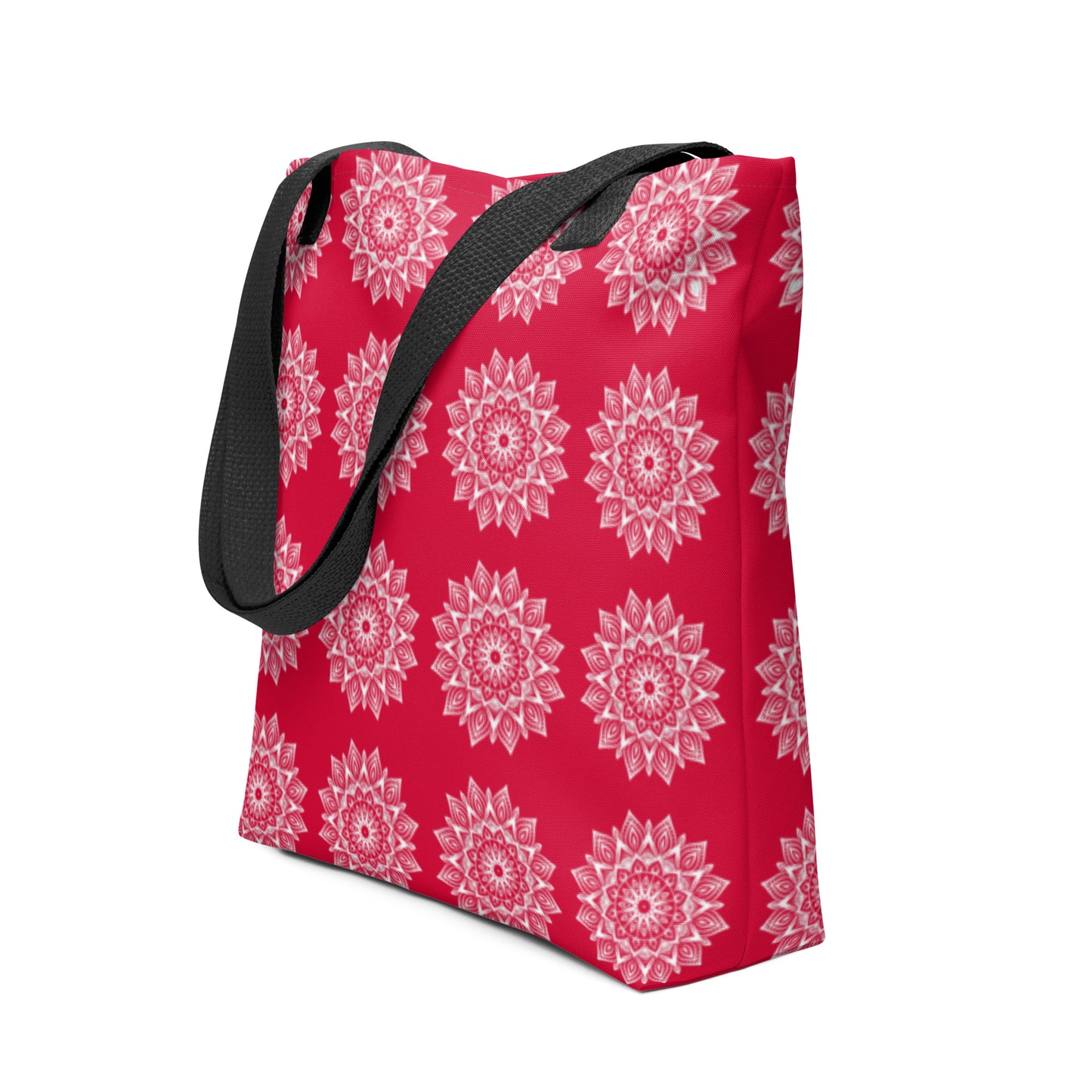 Rainbow Mandala Logo Red Tote bag