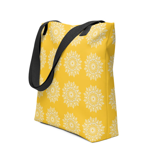 Rainbow Mandala Logo Yellow Tote bag