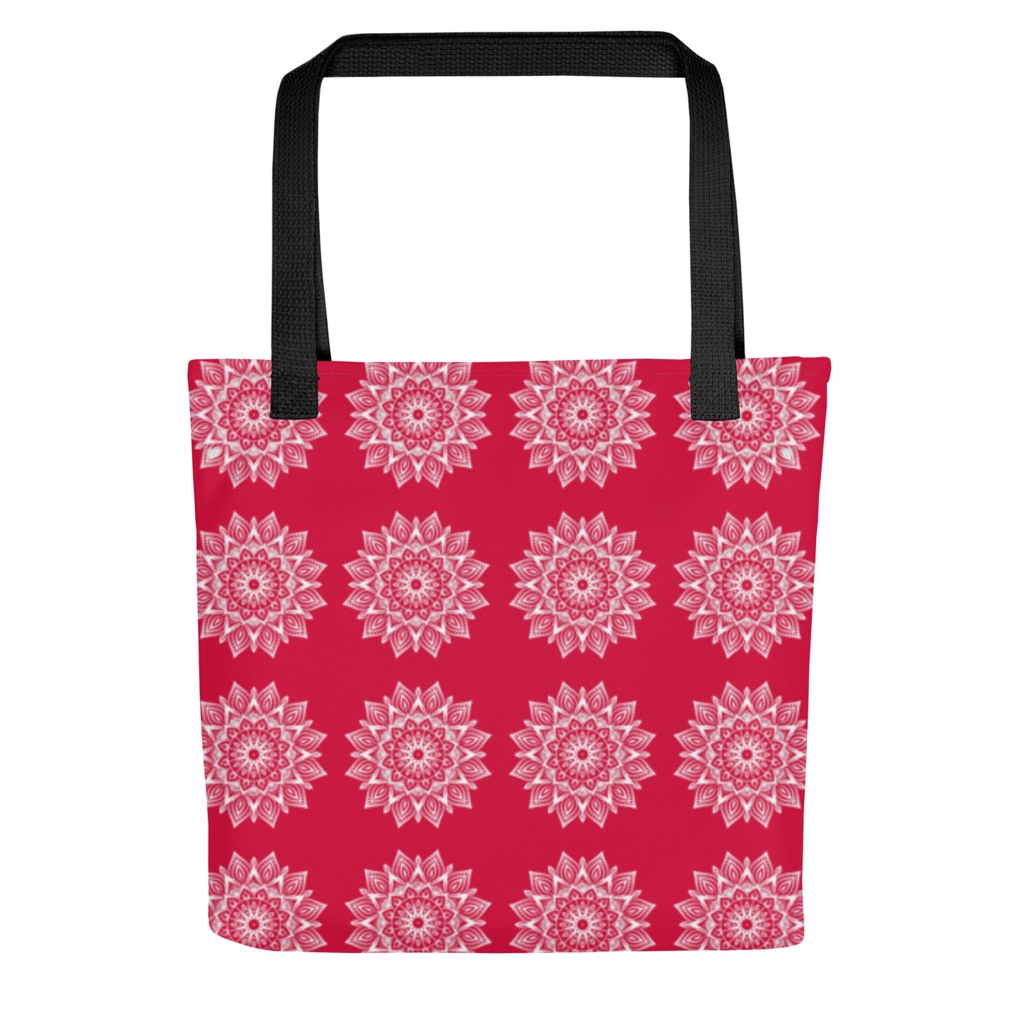 Rainbow Mandala Logo Red Tote bag