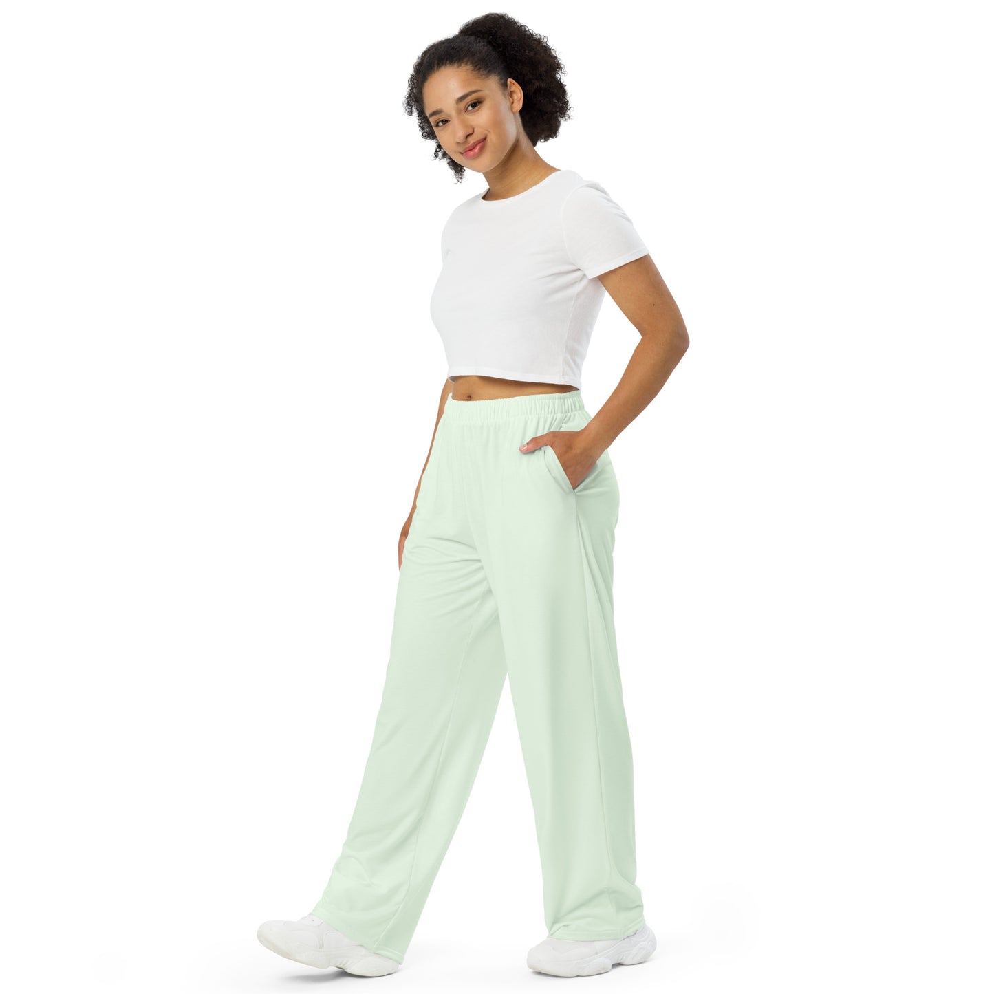 Pastel Mint  wide-leg pants