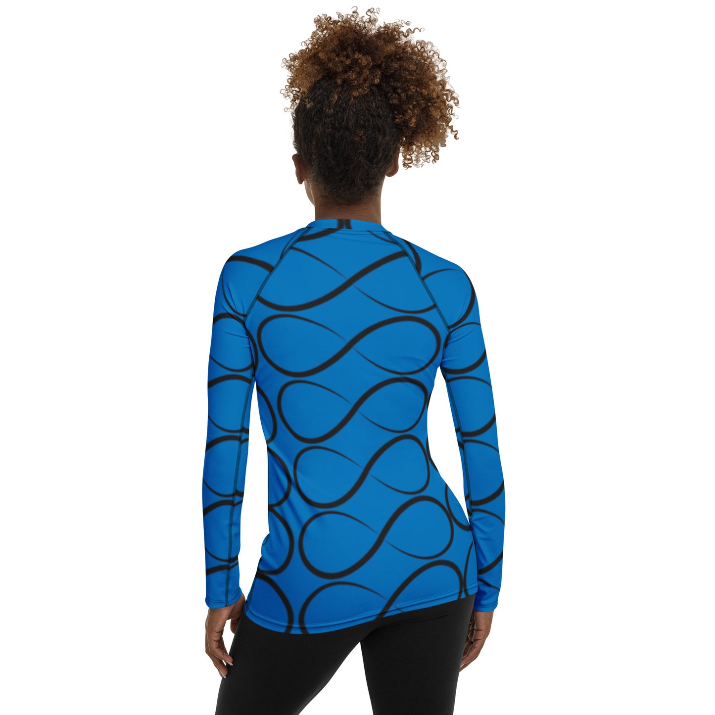 Royal Blue and Black Infinity Women's Rash Guard