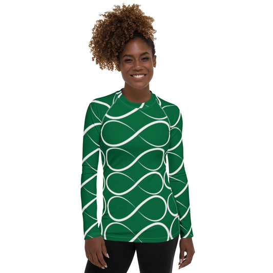 Infinity Emerald Green Women's Rash Guard