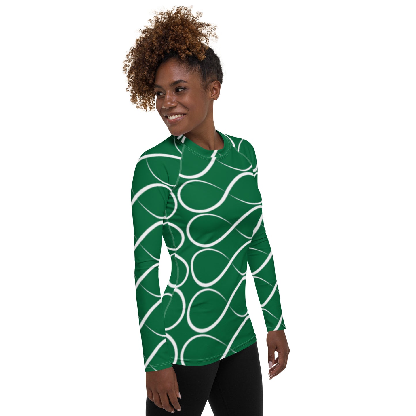 Infinity Emerald Green Women's Rash Guard