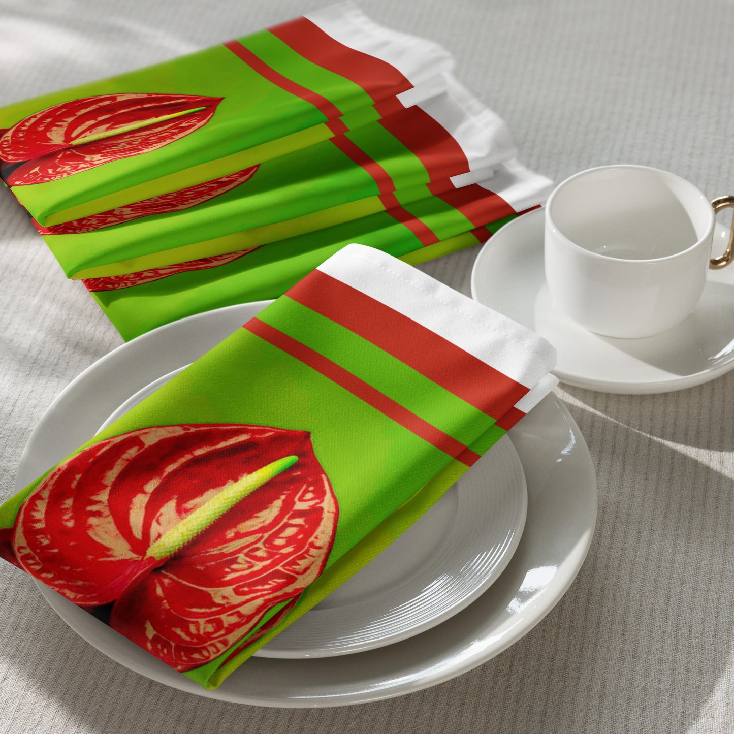 Florescence Rouge Anthurium Cloth napkin set