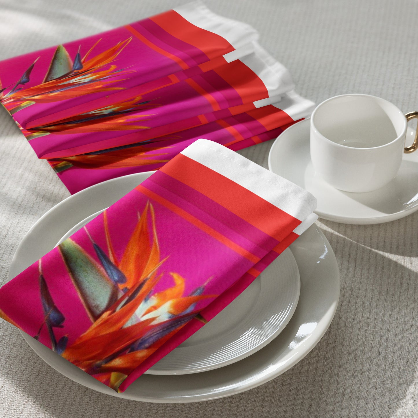 Florescence Pink Paradise  Cloth napkin set