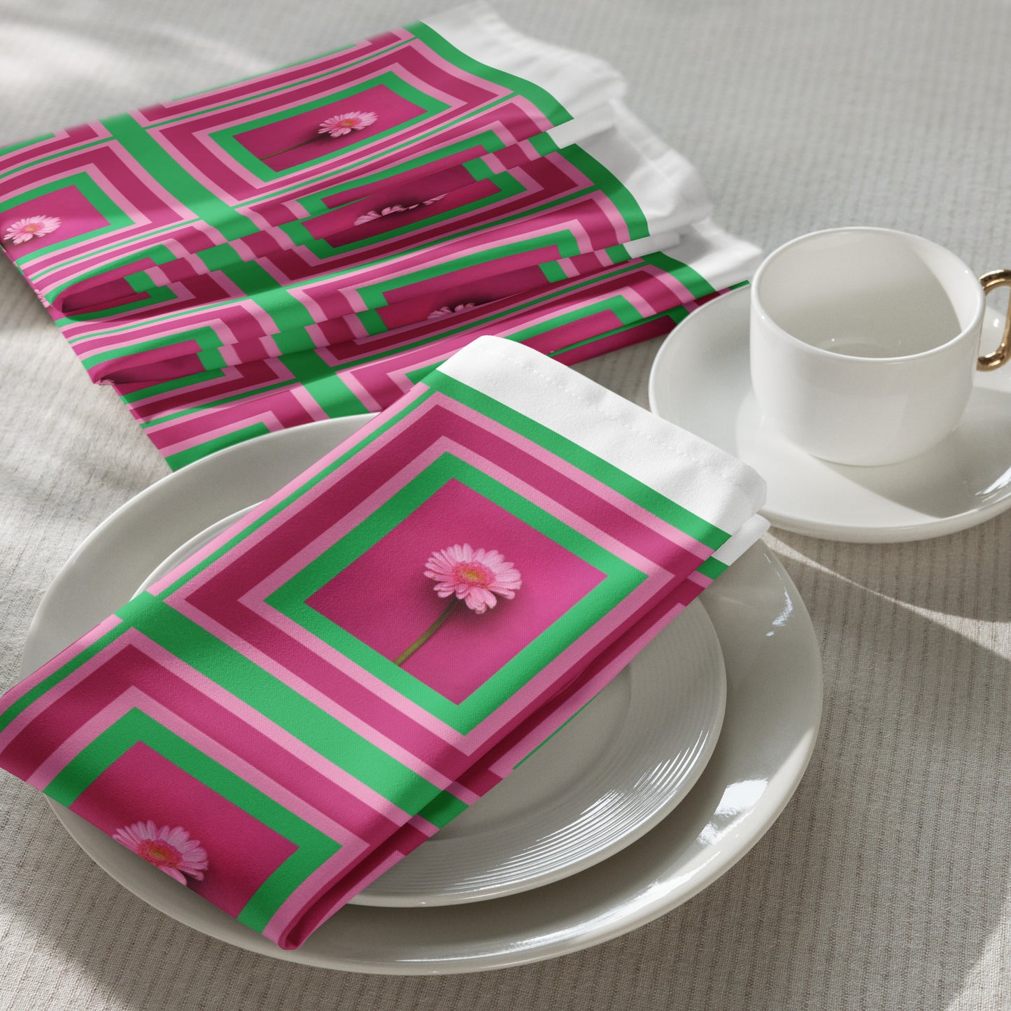 Florescence Pink Passion Multi  Cloth napkin set