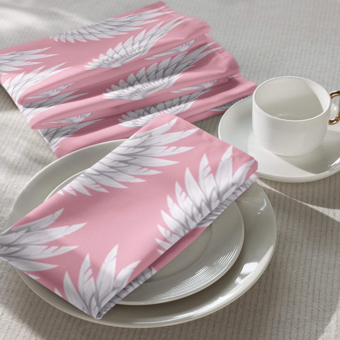 Wings Blush Pink Cloth napkin set