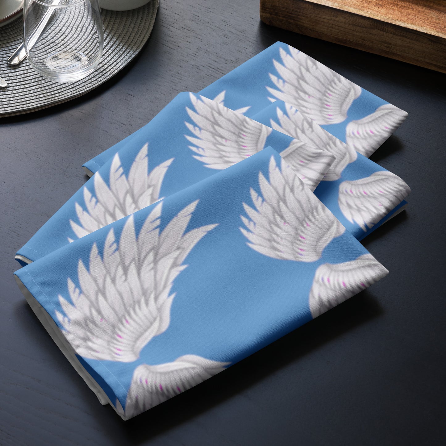 Wings Baby Blue Cloth napkin set