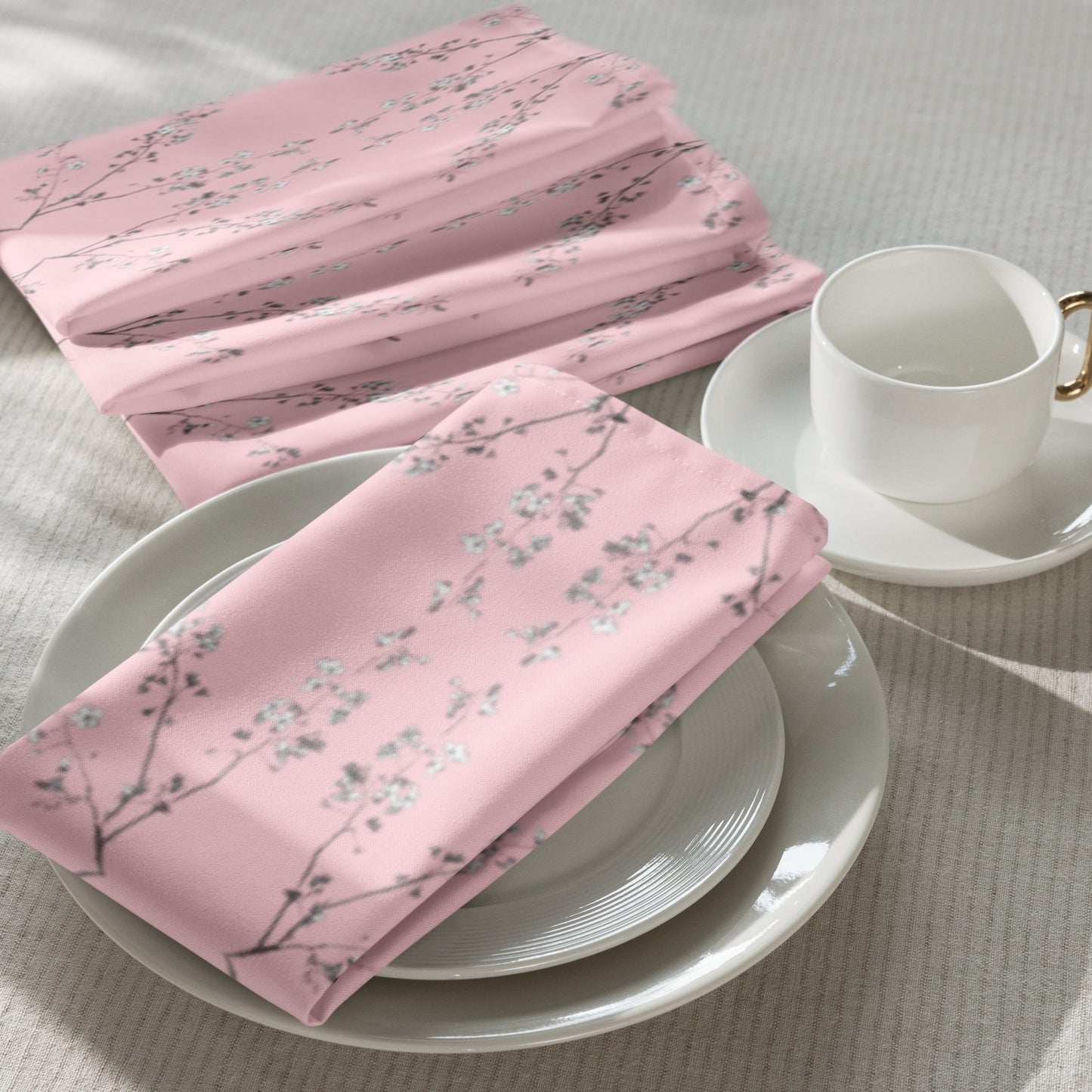 Spring Blossom Baby Pink Cloth napkin set