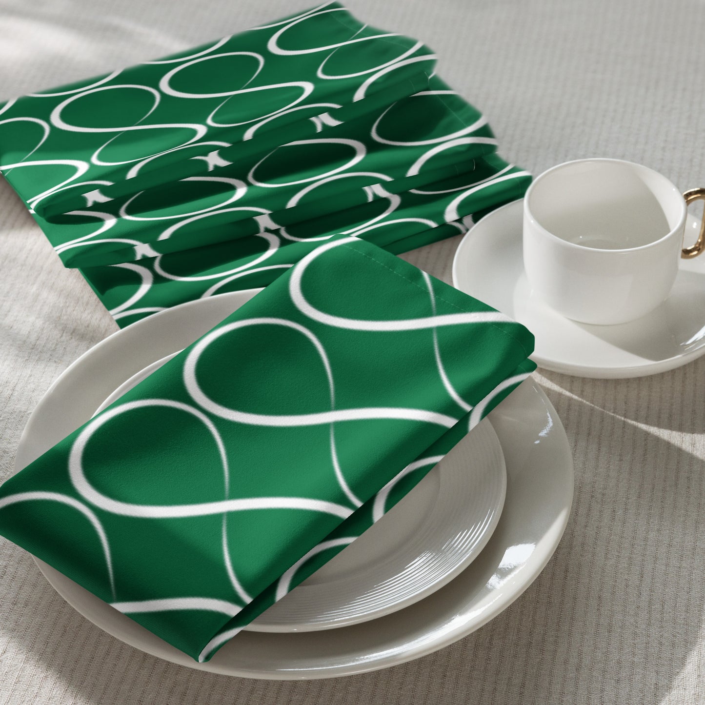 Infinity Emerald Green Cloth napkin set