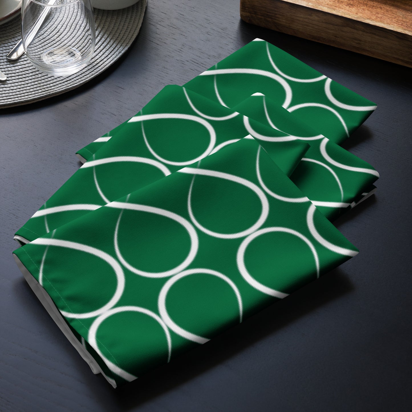 Infinity Emerald Green Cloth napkin set