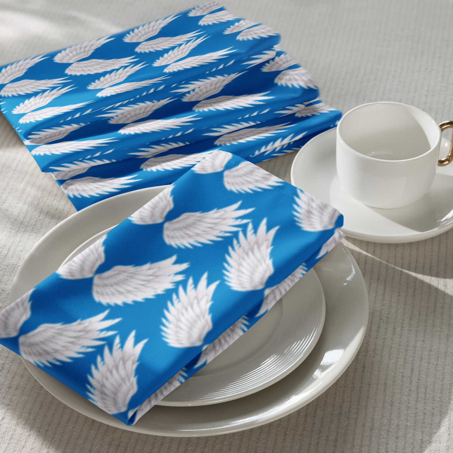 Wings Royal Blue Multi  Cloth napkin set