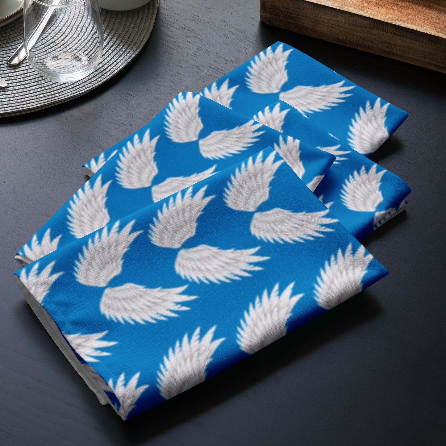 Wings Royal Blue Multi  Cloth napkin set