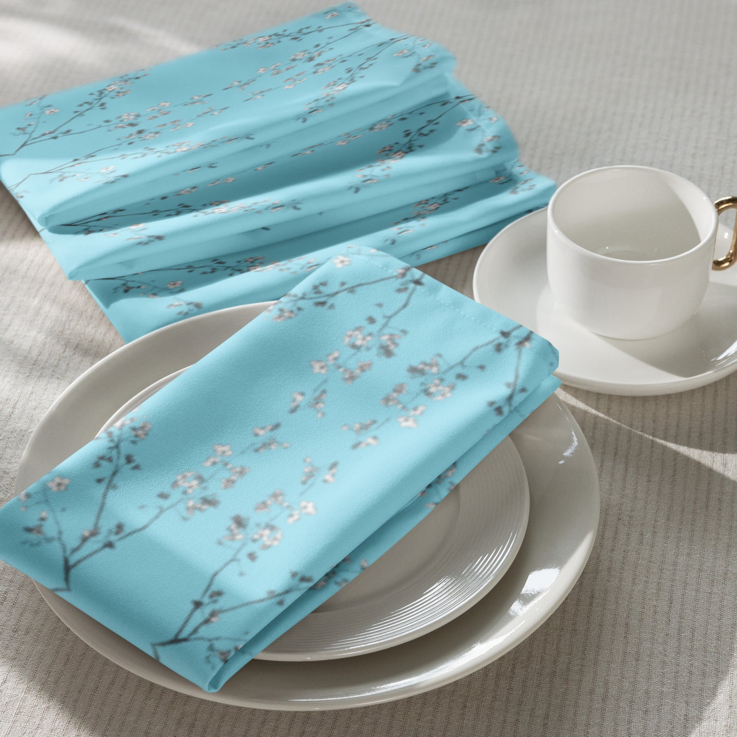 Spring Blossom Baby Blue Cloth napkin set