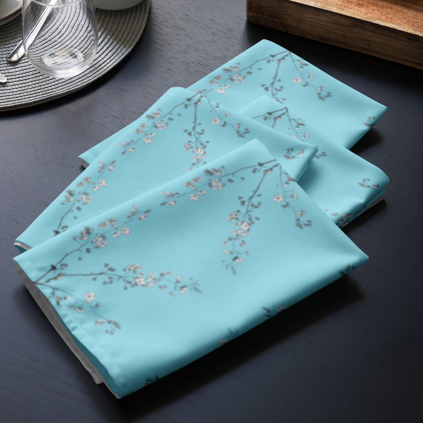 Spring Blossom Baby Blue Cloth napkin set