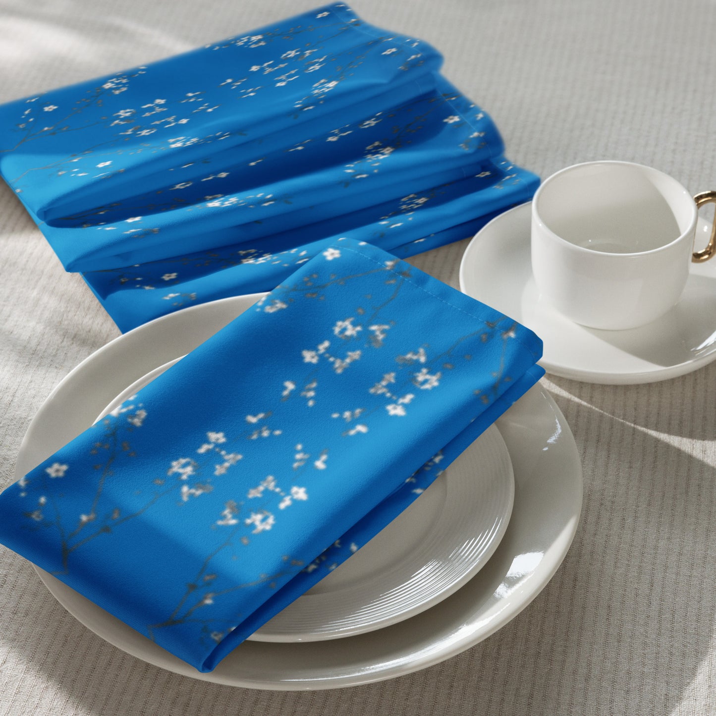 Spring Blossom Royal Blue Cloth napkin set