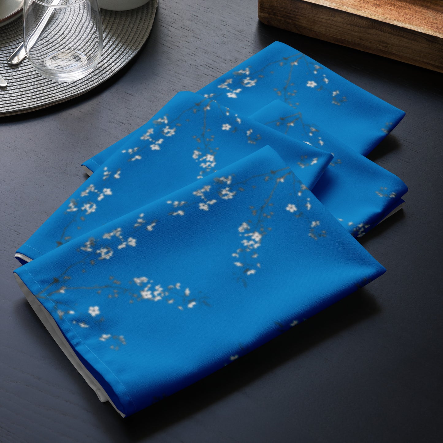 Spring Blossom Royal Blue Cloth napkin set