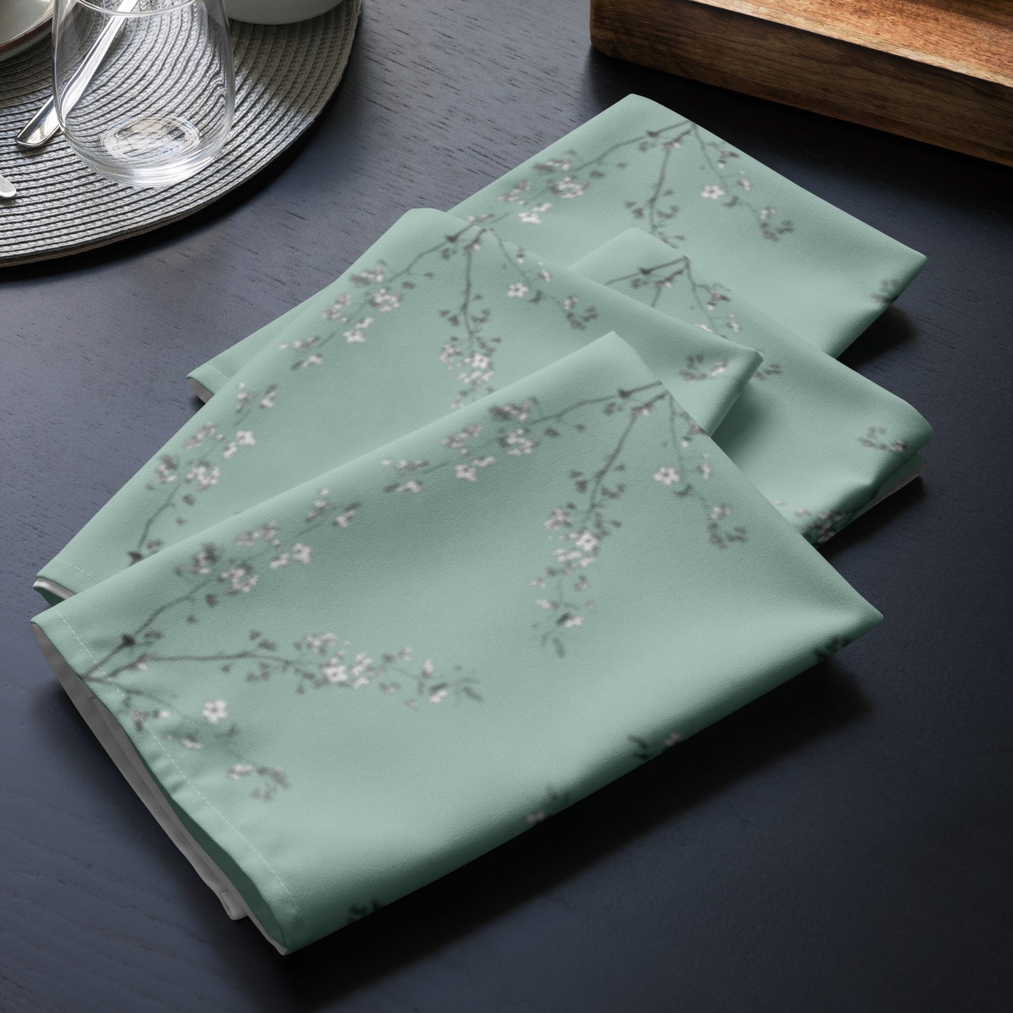 Spring Blossom Eau de Nil Cloth napkin set