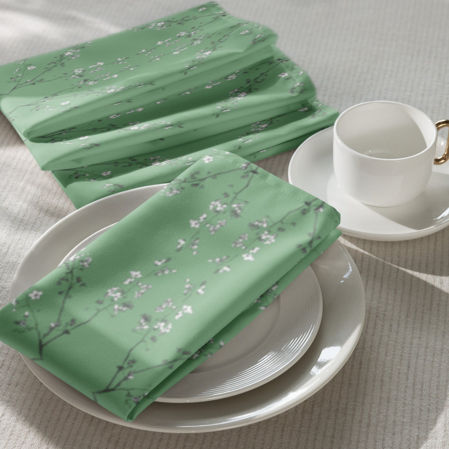 Spring Blossom Sage Cloth napkin set