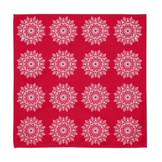 Rainbow Mandala Logo Red Cloth napkin set