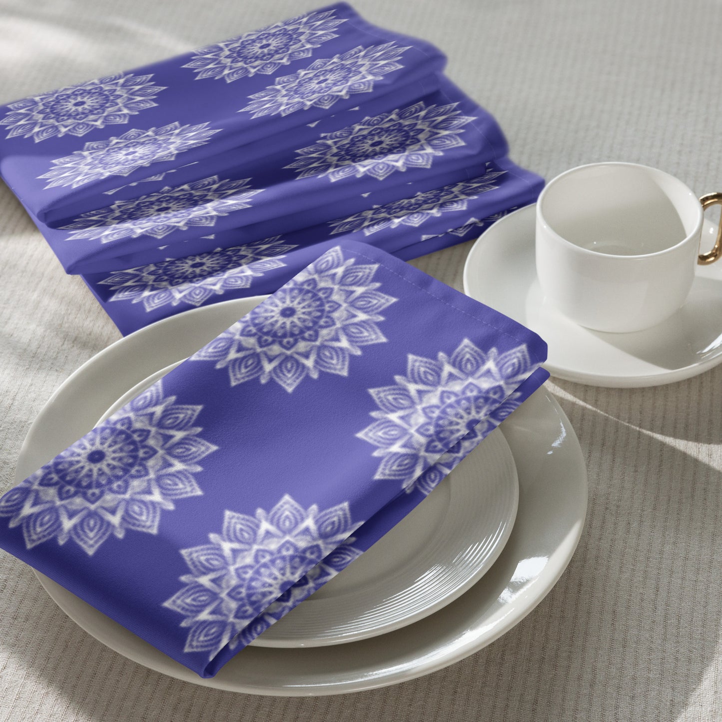 Rainbow Mandala Logo Purple Cloth napkin set