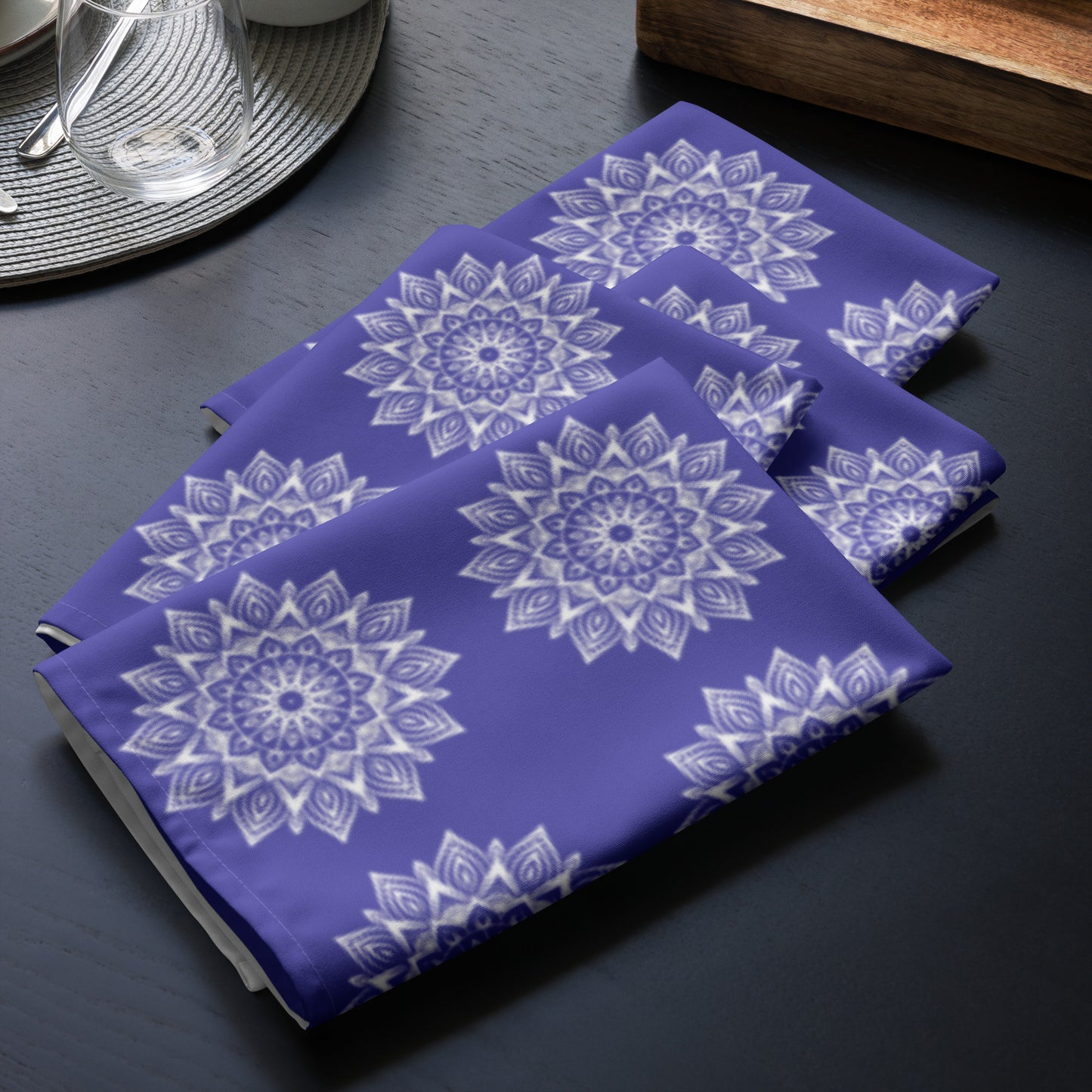 Rainbow Mandala Logo Purple Cloth napkin set