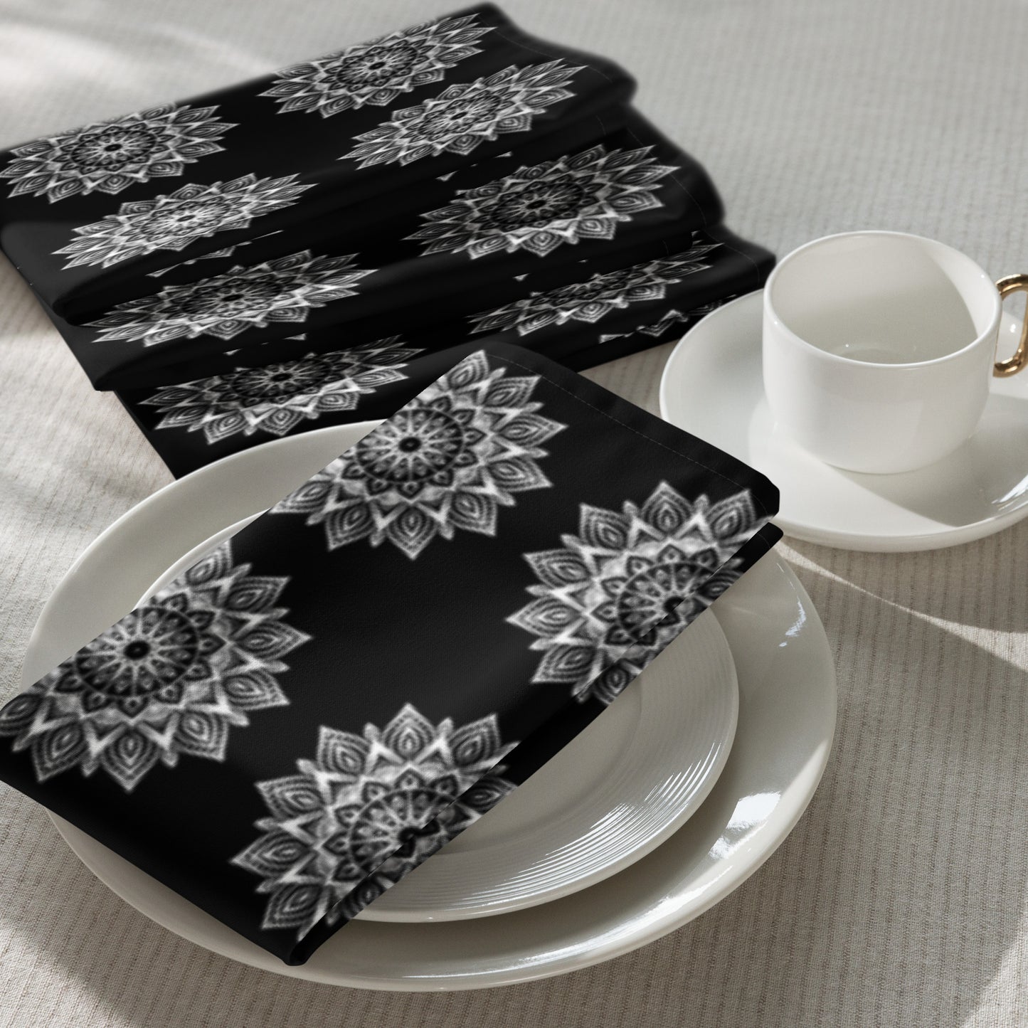 Mandala Logo Monochrome Cloth napkin set