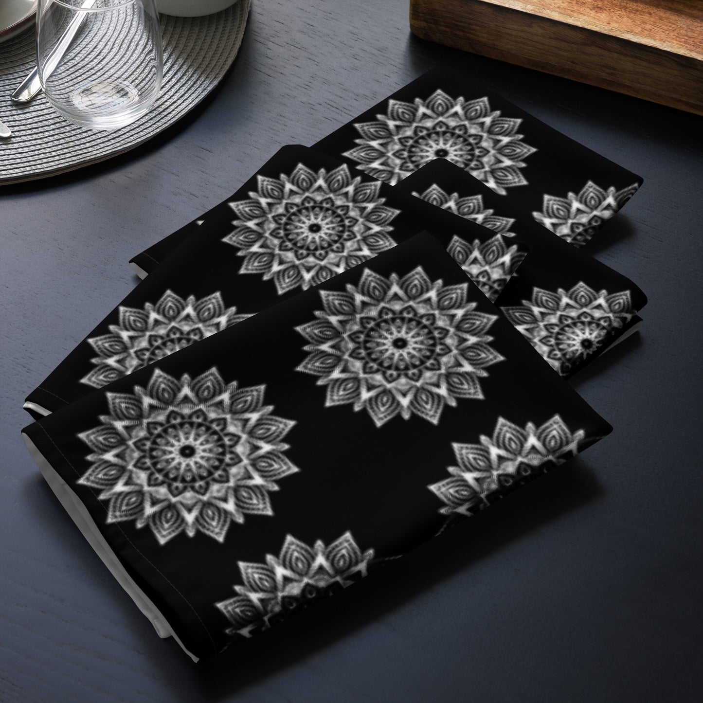 Mandala Logo Monochrome Cloth napkin set