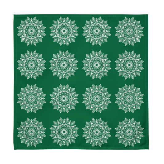 Rainbow Mandala Logo Green Cloth napkin set