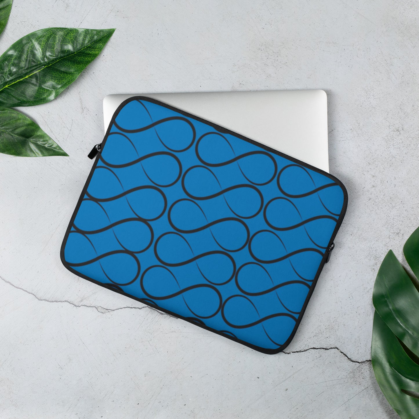 Royal Blue and Black Infinity Laptop Sleeve