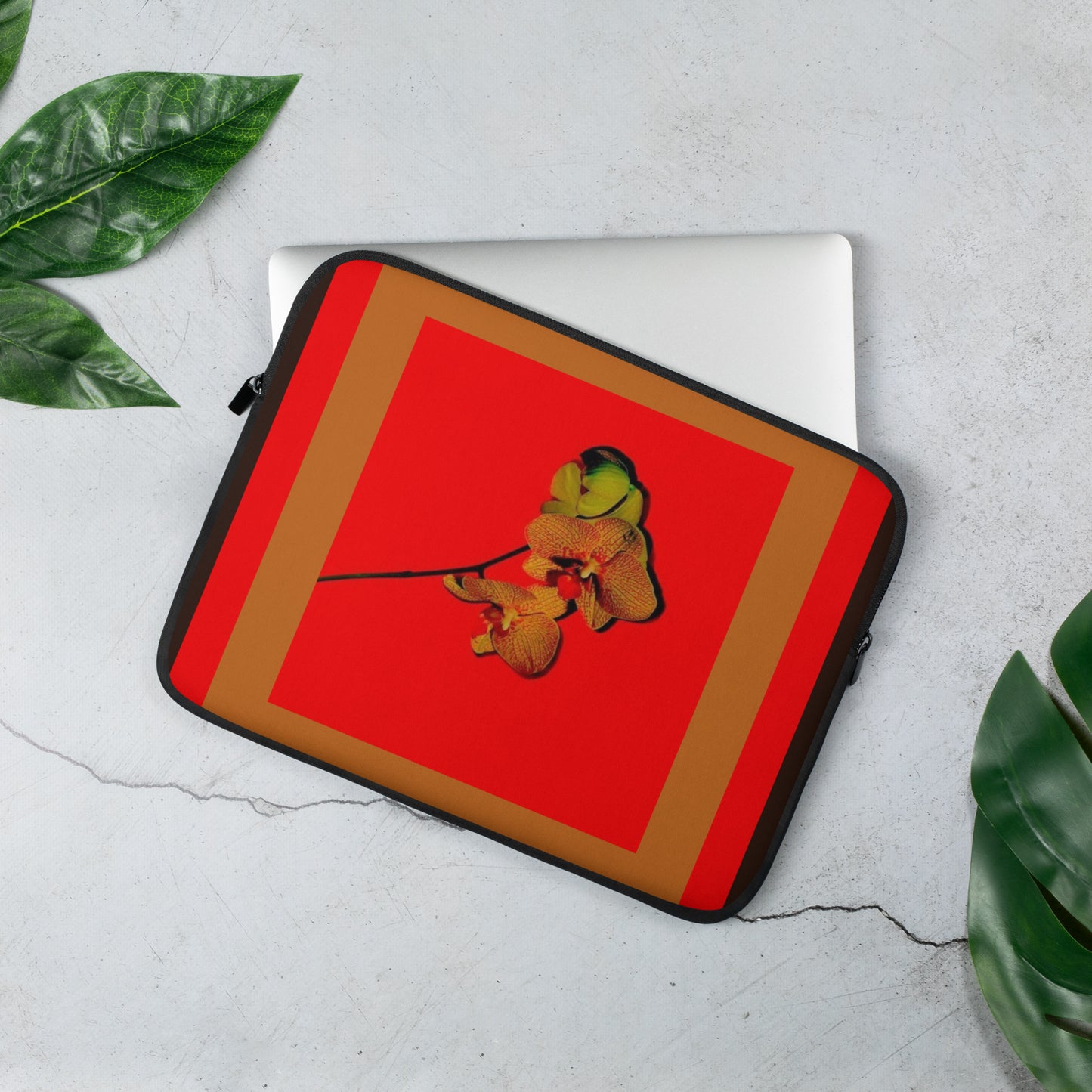 Florescence Raging Red Orchid  Laptop Sleeve