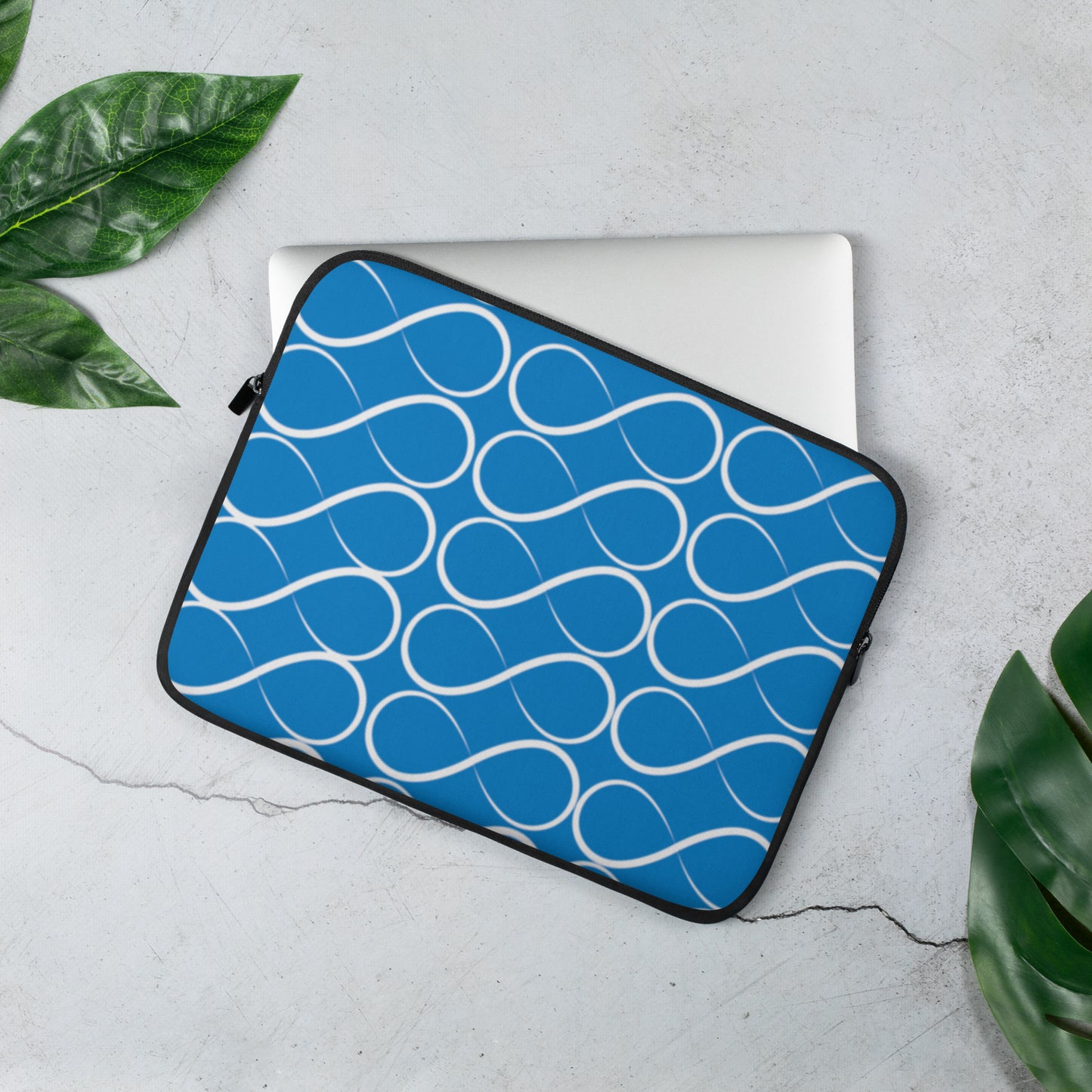 Royal Blue and White Infinity Laptop Sleeve