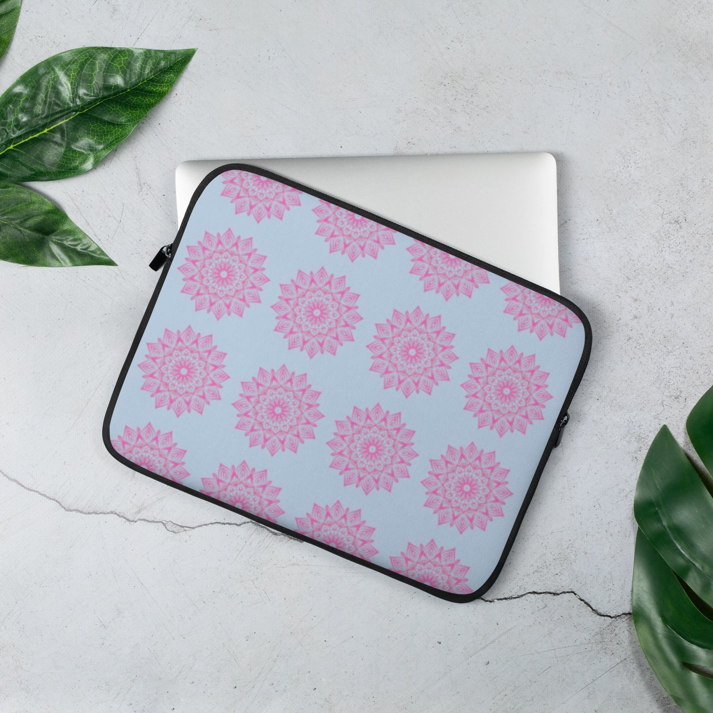 Mandala Logo Blue Pink Laptop Sleeve