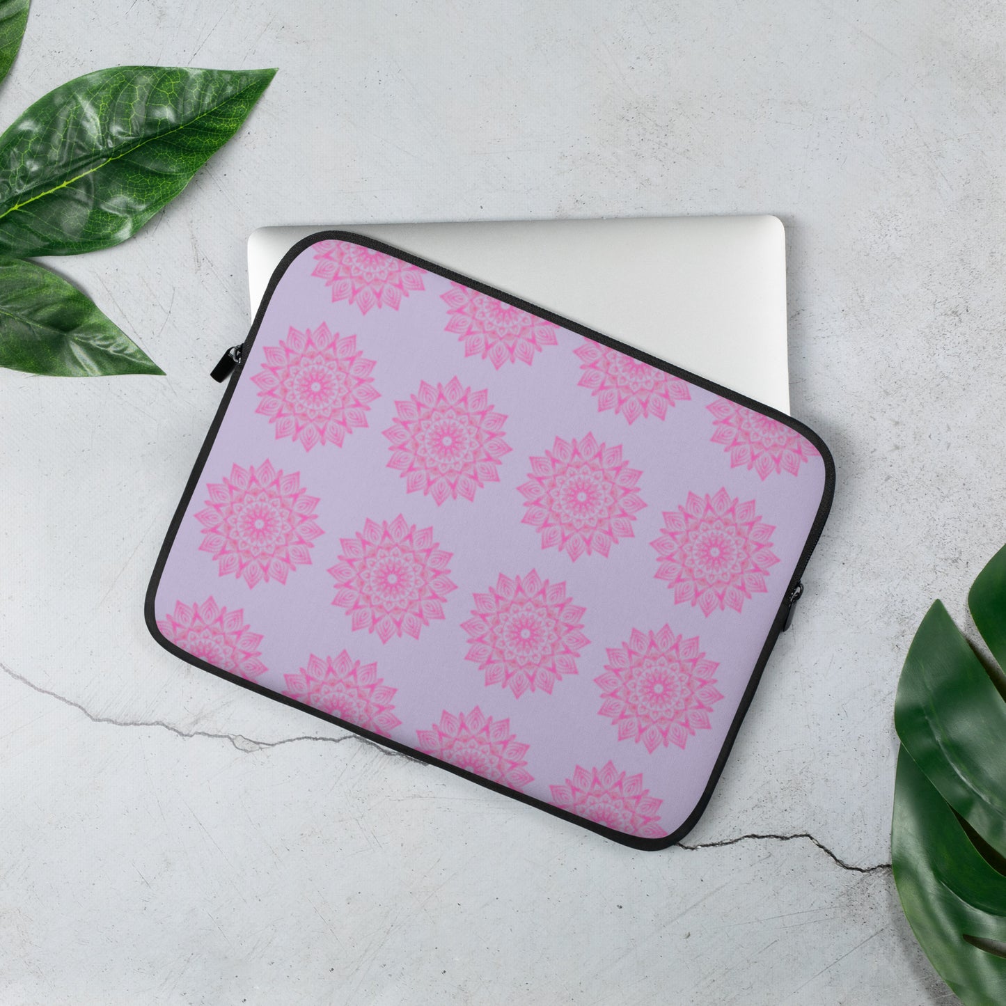 Mandala Logo Lilac Pink Laptop Sleeve