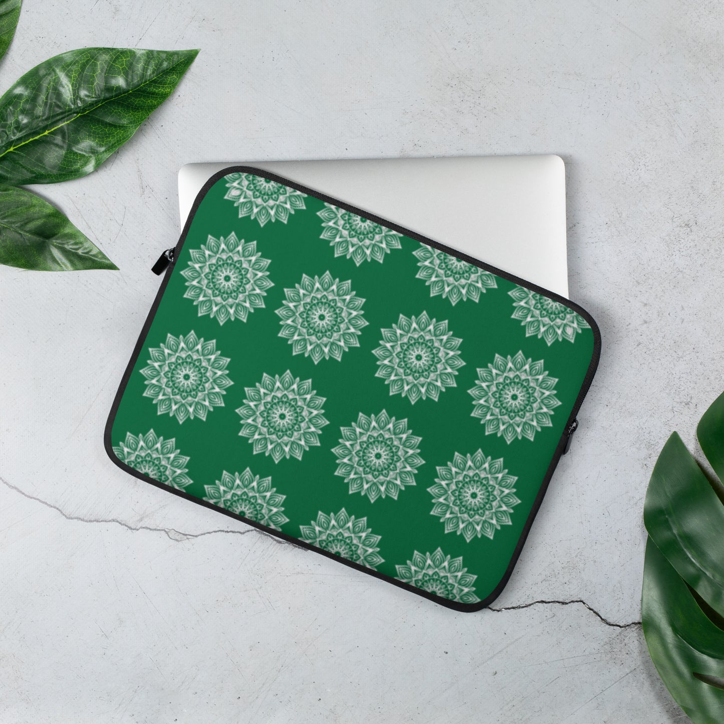 Rainbow Mandala Logo Green Laptop Sleeve