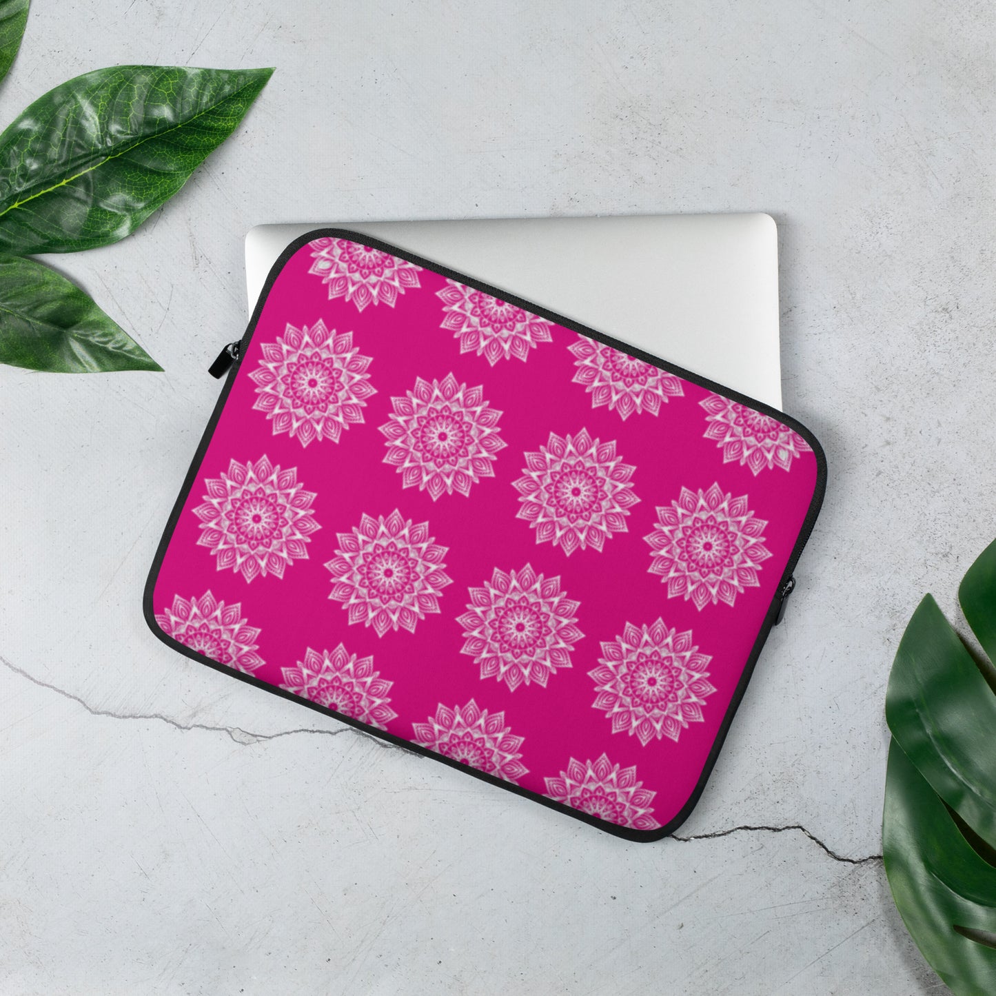 Rainbow Mandala Logo Pink Laptop Sleeve