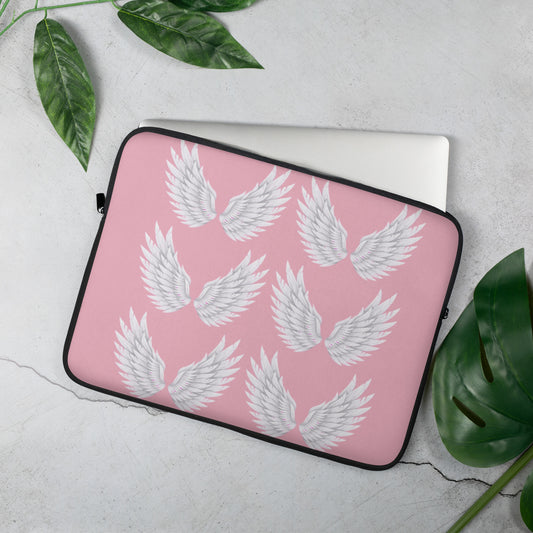 Wings Blush Pink Laptop Sleeve