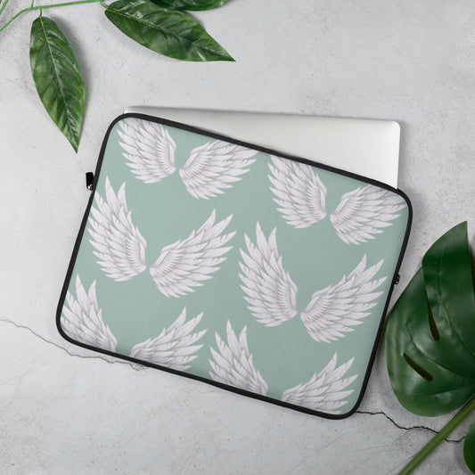 Wings Eau de Nil Laptop Sleeve