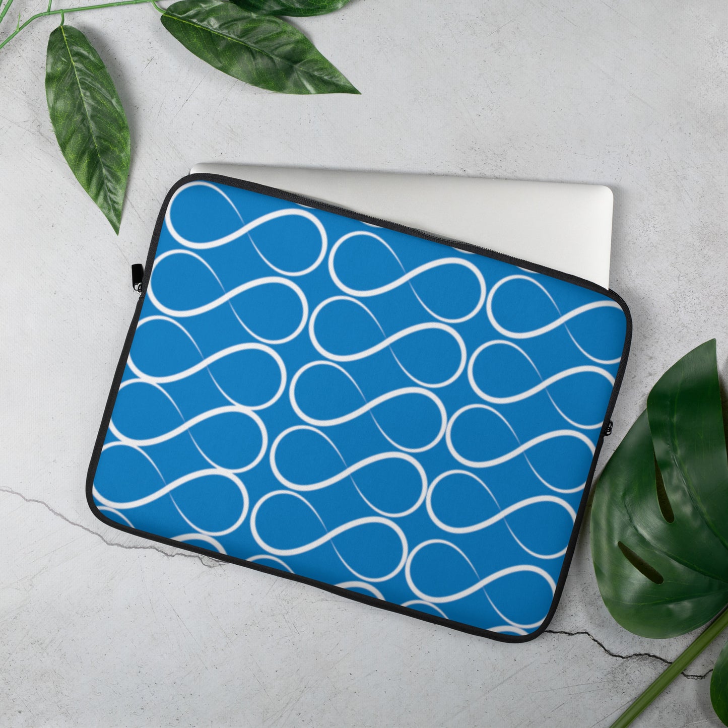 Royal Blue and White Infinity Laptop Sleeve