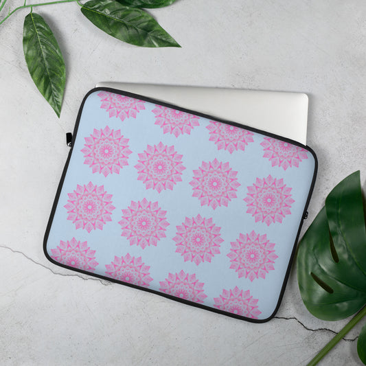 Mandala Logo Blue Pink Laptop Sleeve