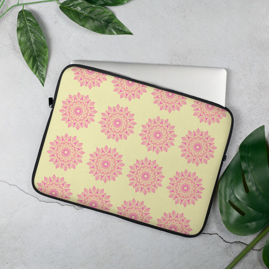 Mandala Logo Lemon Pink Laptop Sleeve