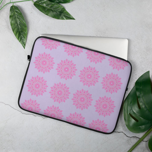 Mandala Logo Lilac Pink Laptop Sleeve